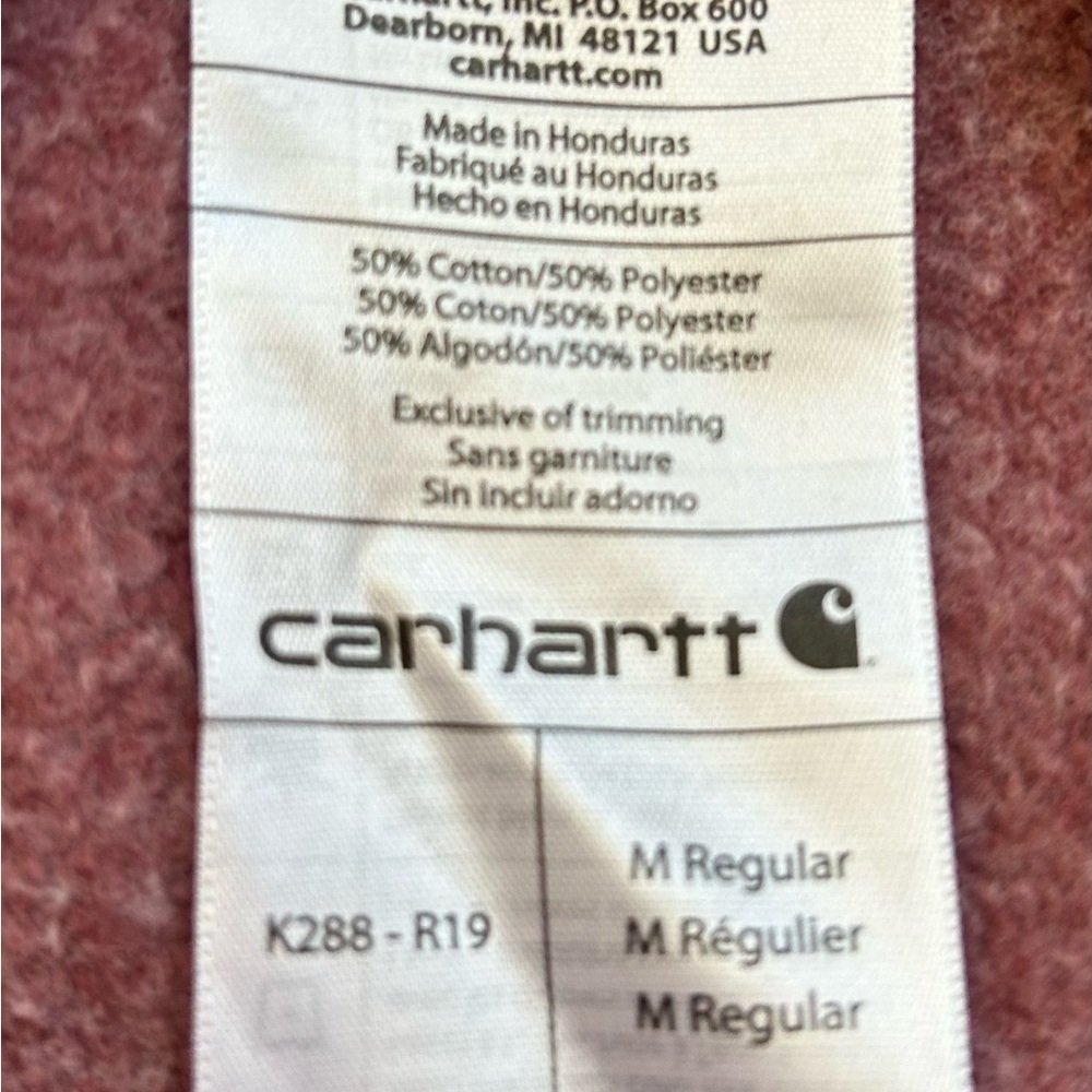 Carhartt /Original Fit /LOGO LG.SLEEVE GRAPHIC HOODIE Sweatshirt /Pink /size M - Picture 9 of 14